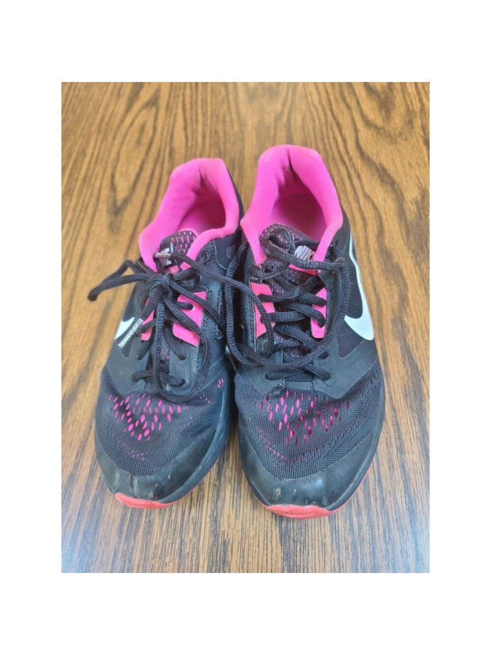 Nike Tri Fusion Run Sneakers Black Pink White Size 6.5 - Picture 2 of 7